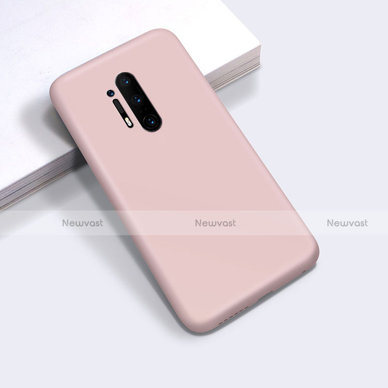 Ultra-thin Silicone Gel Soft Case 360 Degrees Cover C03 for OnePlus 8 Pro Pink