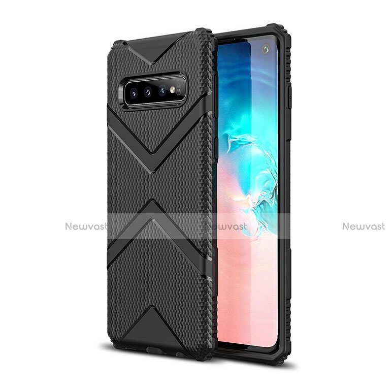 Ultra-thin Silicone Gel Soft Case 360 Degrees Cover C06 for Samsung Galaxy S10 5G Black