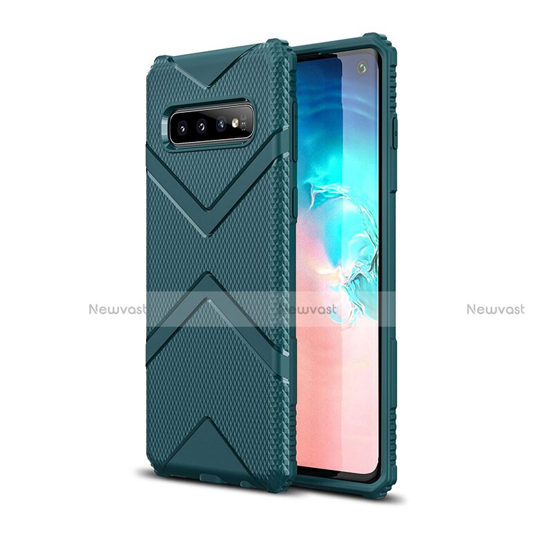 Ultra-thin Silicone Gel Soft Case 360 Degrees Cover C06 for Samsung Galaxy S10 5G Green