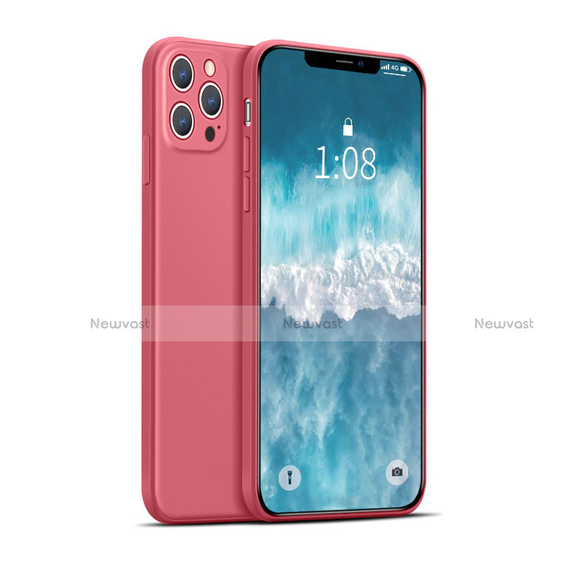 Ultra-thin Silicone Gel Soft Case 360 Degrees Cover for Apple iPhone 12 Pro Red