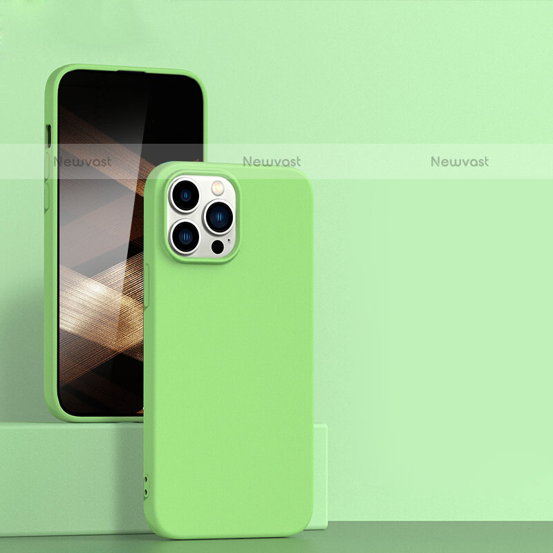 Ultra-thin Silicone Gel Soft Case 360 Degrees Cover for Apple iPhone 15 Pro Matcha Green