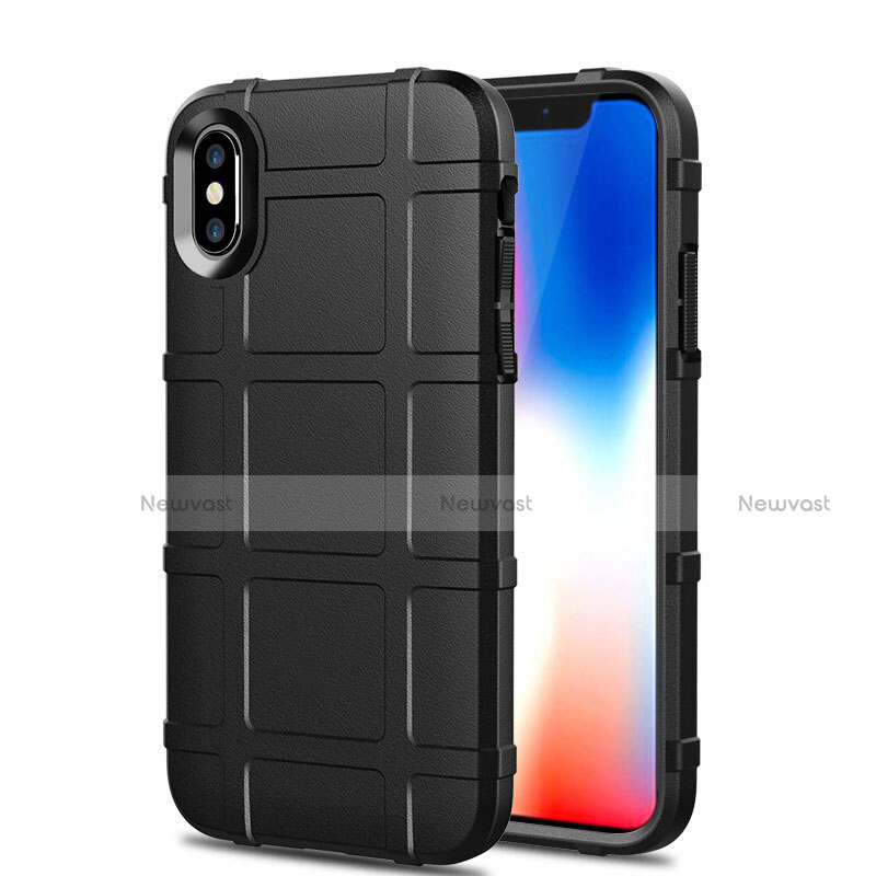 Ultra-thin Silicone Gel Soft Case 360 Degrees Cover for Apple iPhone X Black