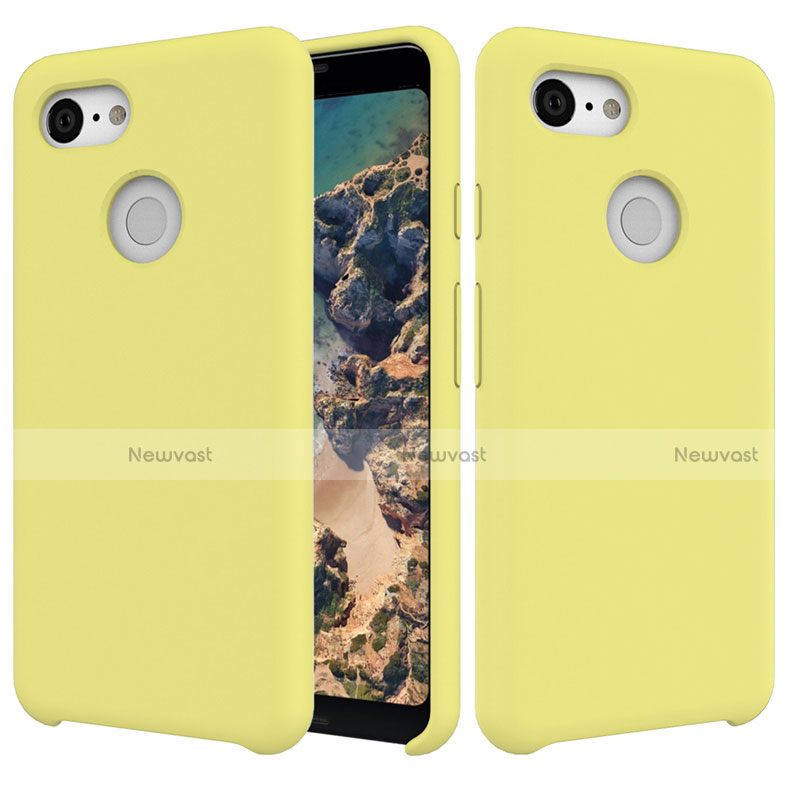 Ultra-thin Silicone Gel Soft Case 360 Degrees Cover for Google Pixel 3 Yellow