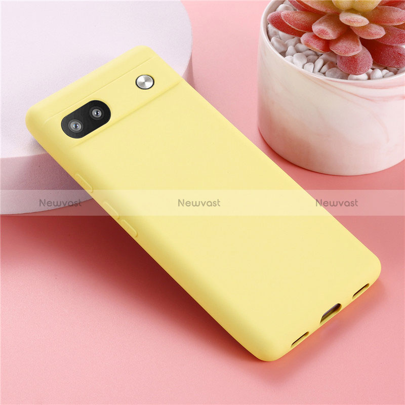 Ultra-thin Silicone Gel Soft Case 360 Degrees Cover for Google Pixel 6a 5G Yellow