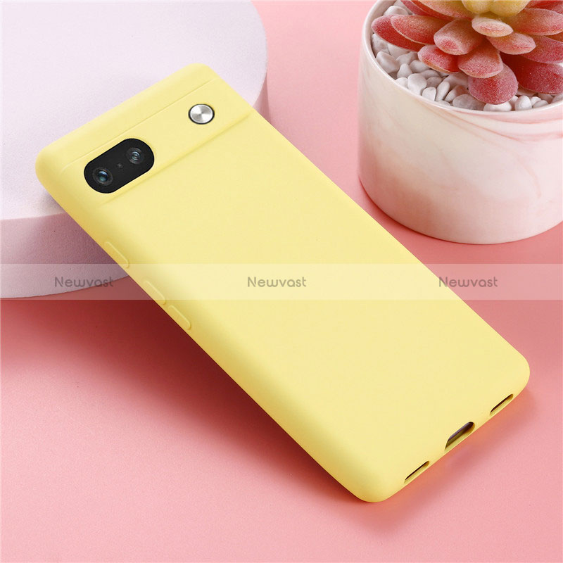 Ultra-thin Silicone Gel Soft Case 360 Degrees Cover for Google Pixel 7a 5G Yellow