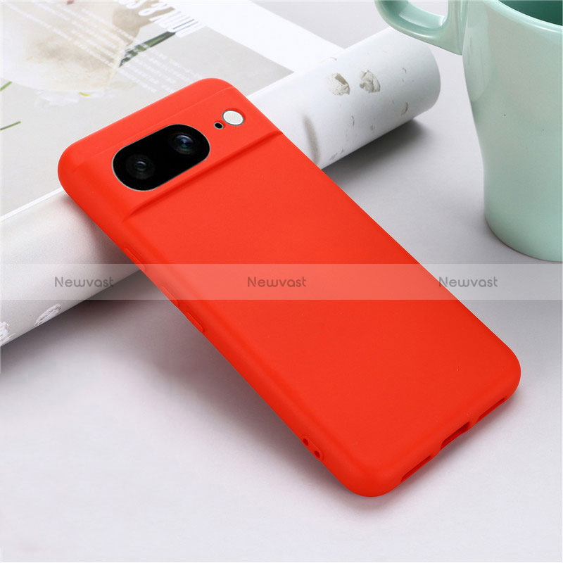 Ultra-thin Silicone Gel Soft Case 360 Degrees Cover for Google Pixel 8 5G Red