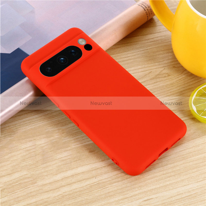 Ultra-thin Silicone Gel Soft Case 360 Degrees Cover for Google Pixel 8 Pro 5G Red