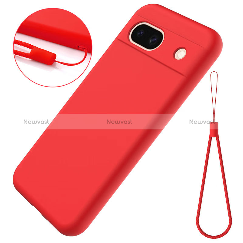 Ultra-thin Silicone Gel Soft Case 360 Degrees Cover for Google Pixel 8a 5G Red