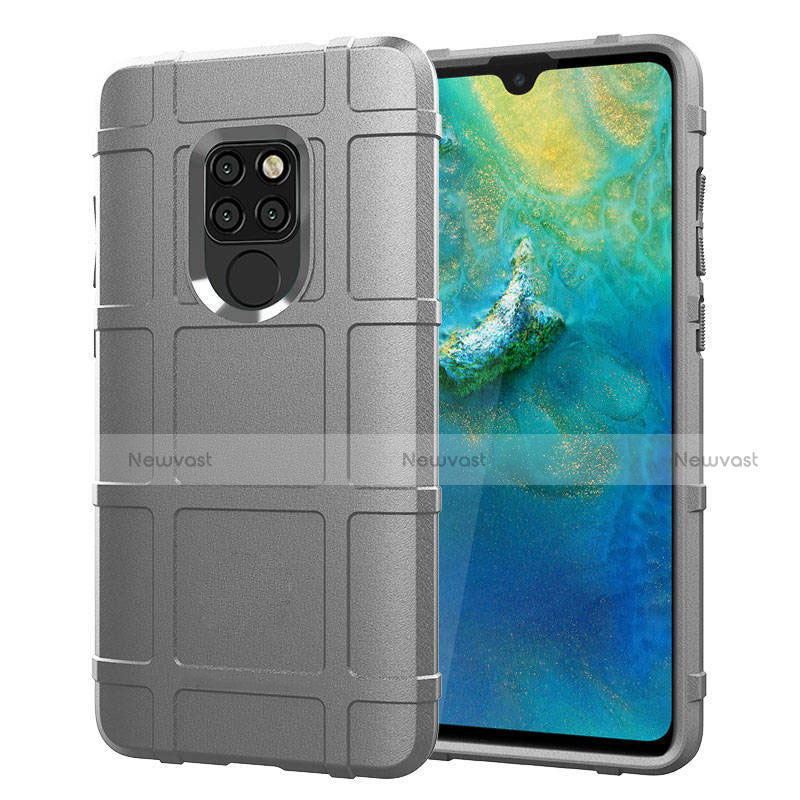 Ultra-thin Silicone Gel Soft Case 360 Degrees Cover for Huawei Mate 20 Silver