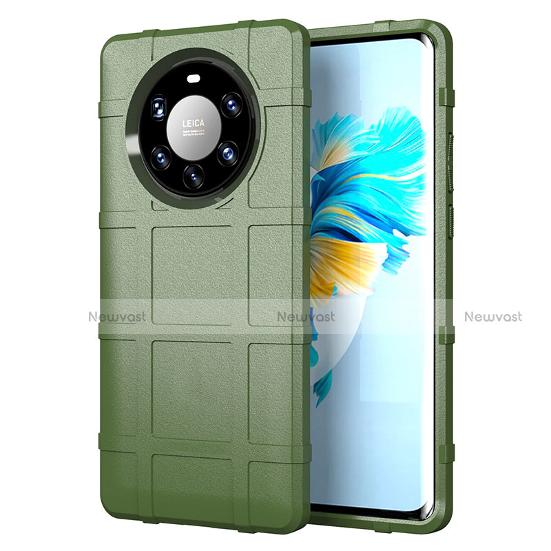 Ultra-thin Silicone Gel Soft Case 360 Degrees Cover for Huawei Mate 40 Pro+ Plus Army green