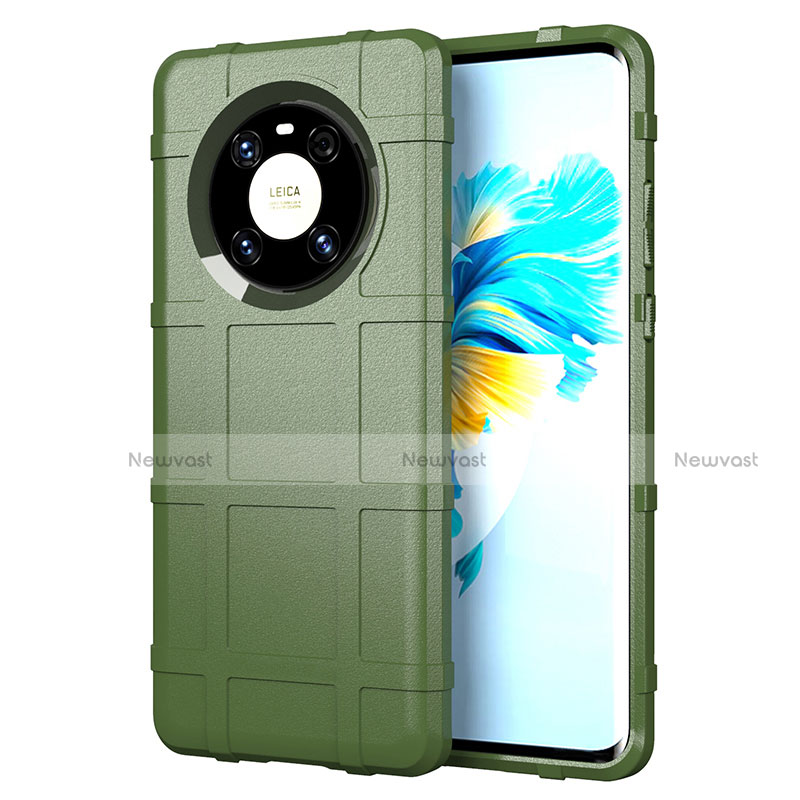 Ultra-thin Silicone Gel Soft Case 360 Degrees Cover for Huawei Mate 40E 5G Army green