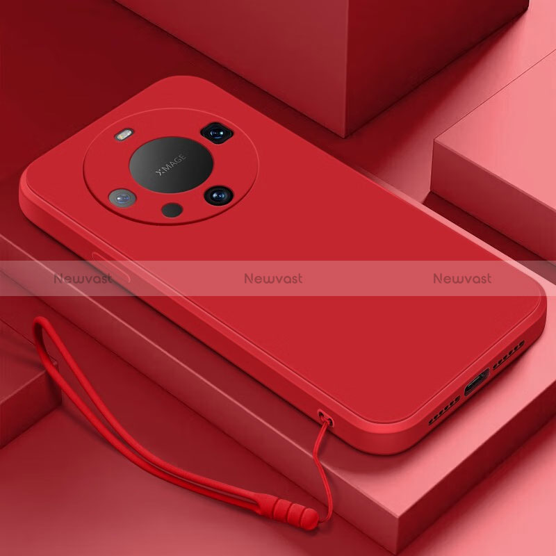 Ultra-thin Silicone Gel Soft Case 360 Degrees Cover for Huawei Mate 60 Pro+ Plus Red