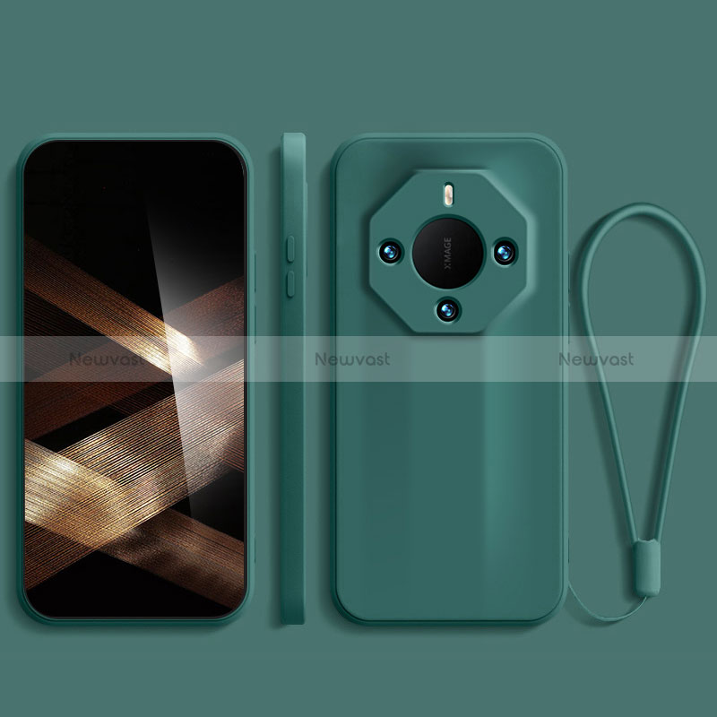 Ultra-thin Silicone Gel Soft Case 360 Degrees Cover for Huawei Mate 60 RS Ultimate Midnight Green