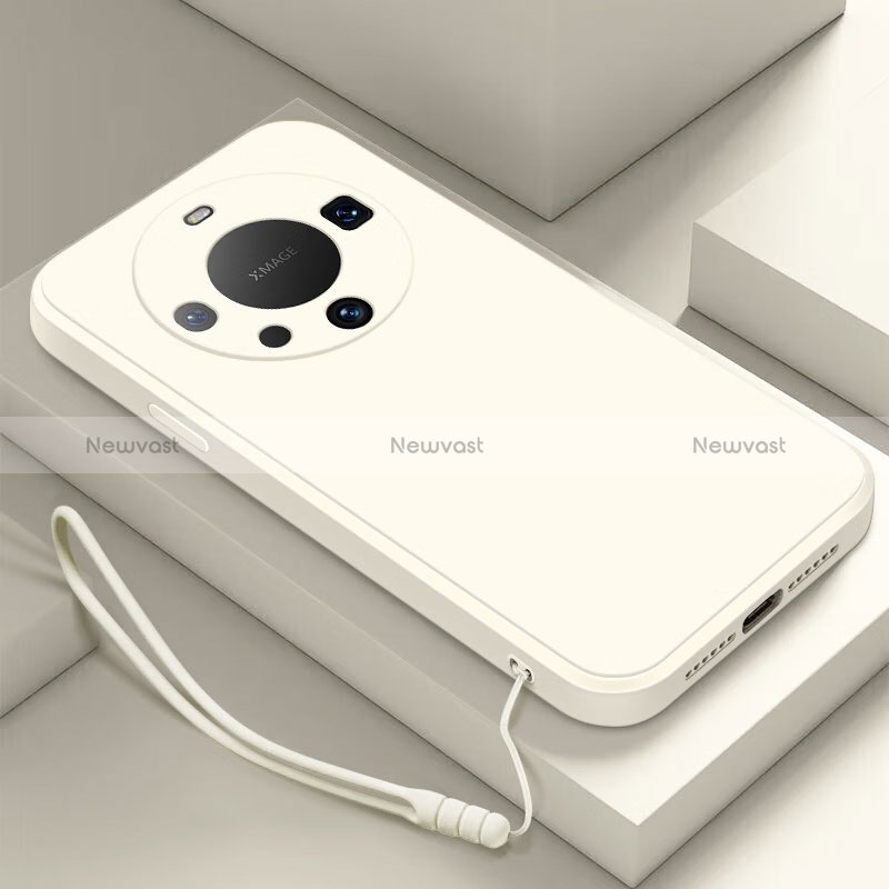 Ultra-thin Silicone Gel Soft Case 360 Degrees Cover for Huawei Mate 60 White