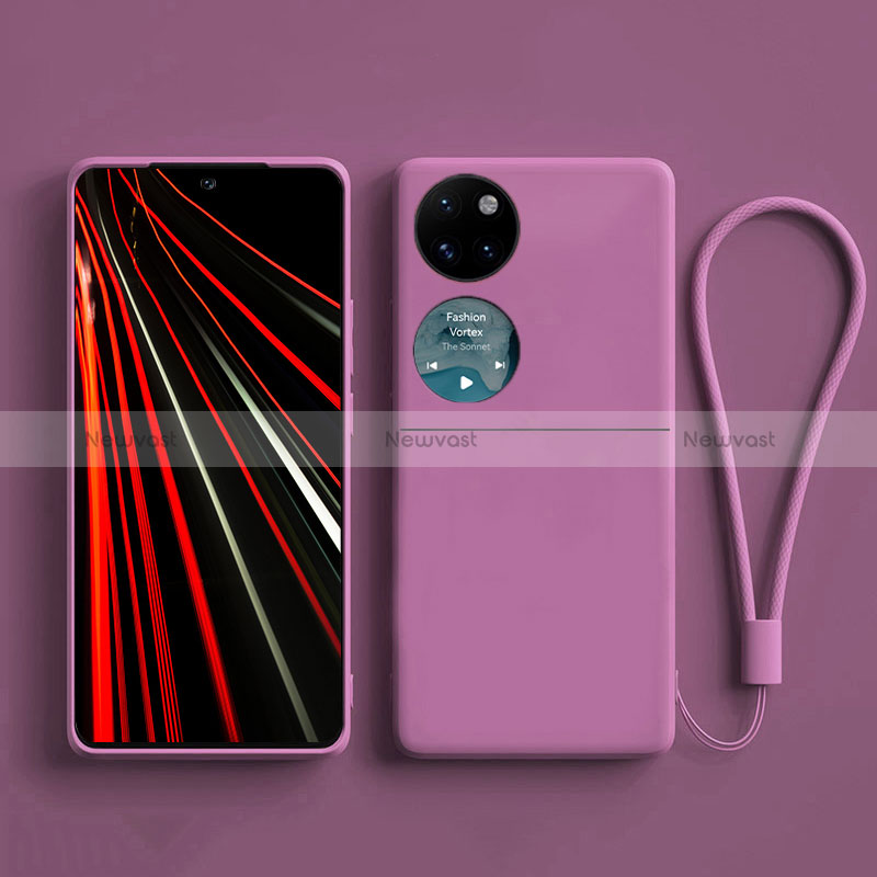 Ultra-thin Silicone Gel Soft Case 360 Degrees Cover for Huawei P50 Pocket Purple