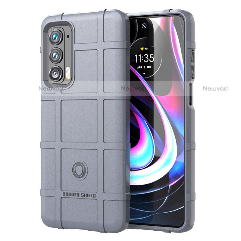 Ultra-thin Silicone Gel Soft Case 360 Degrees Cover for Motorola Moto Edge (2021) 5G Gray