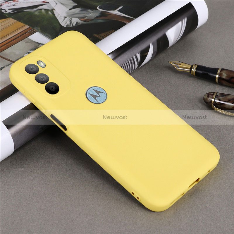 Ultra-thin Silicone Gel Soft Case 360 Degrees Cover for Motorola Moto G41 Yellow