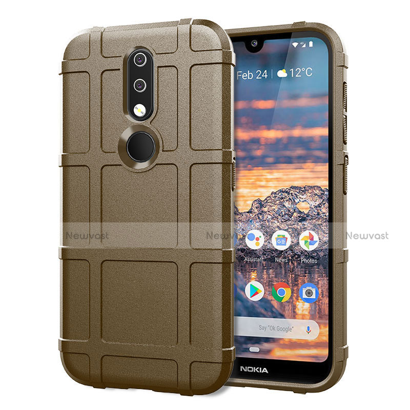 Ultra-thin Silicone Gel Soft Case 360 Degrees Cover for Nokia 4.2 Brown