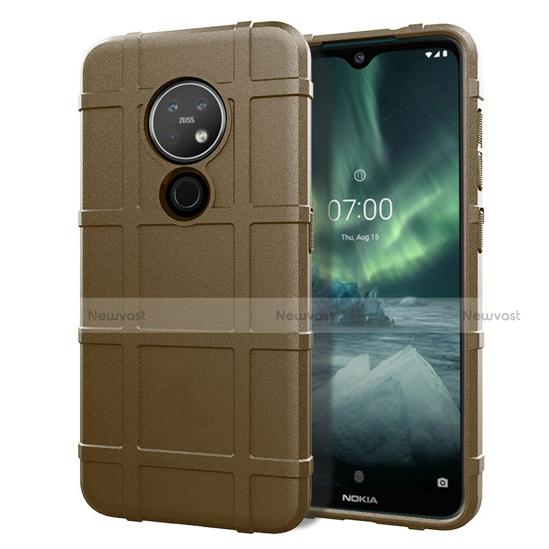 Ultra-thin Silicone Gel Soft Case 360 Degrees Cover for Nokia 6.2 Brown