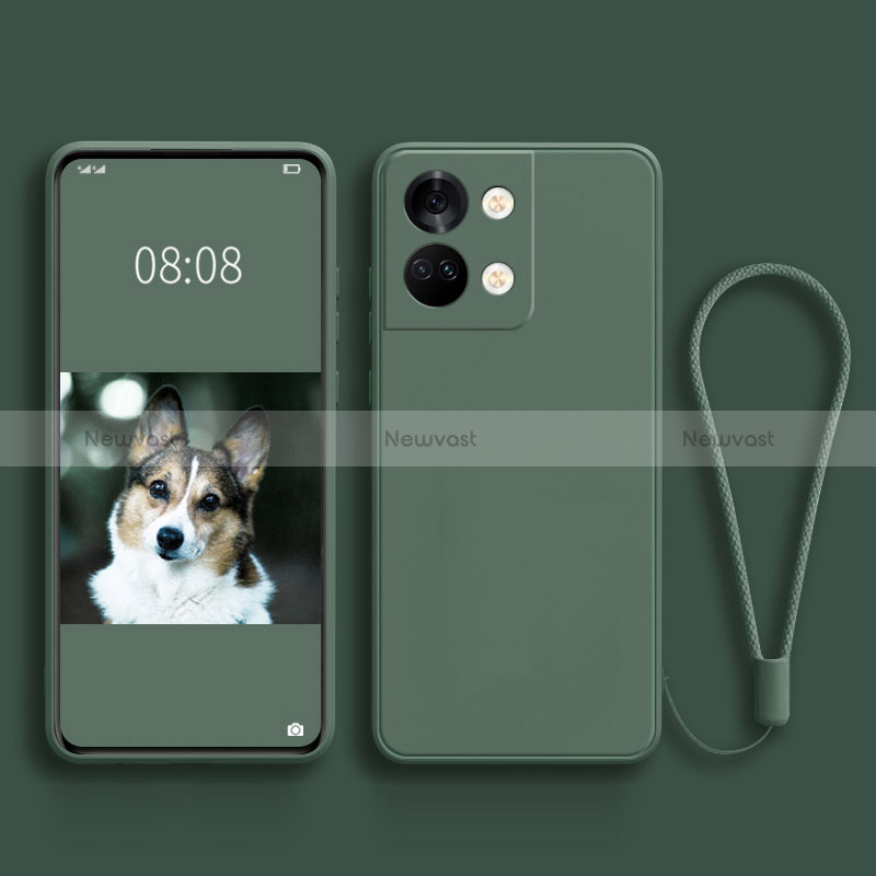 Ultra-thin Silicone Gel Soft Case 360 Degrees Cover for OnePlus Ace 2V 5G Midnight Green