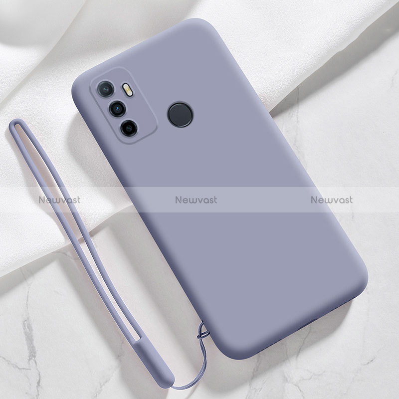 Ultra-thin Silicone Gel Soft Case 360 Degrees Cover for Oppo A11s Lavender Gray