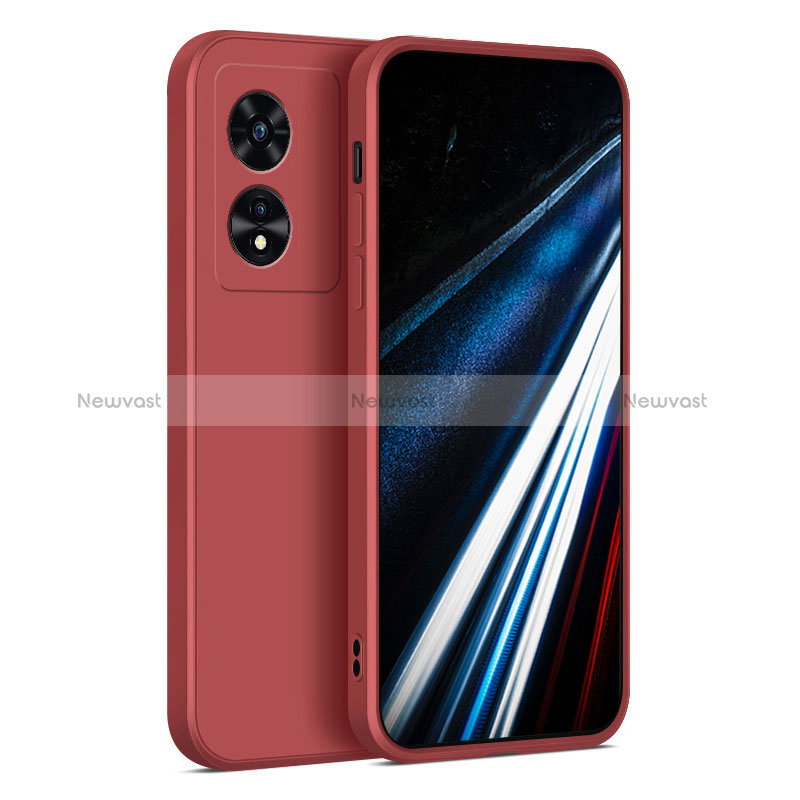 Ultra-thin Silicone Gel Soft Case 360 Degrees Cover for Oppo A18 Red