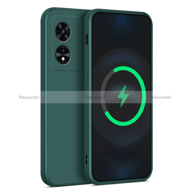 Ultra-thin Silicone Gel Soft Case 360 Degrees Cover for Oppo A1x 5G Midnight Green