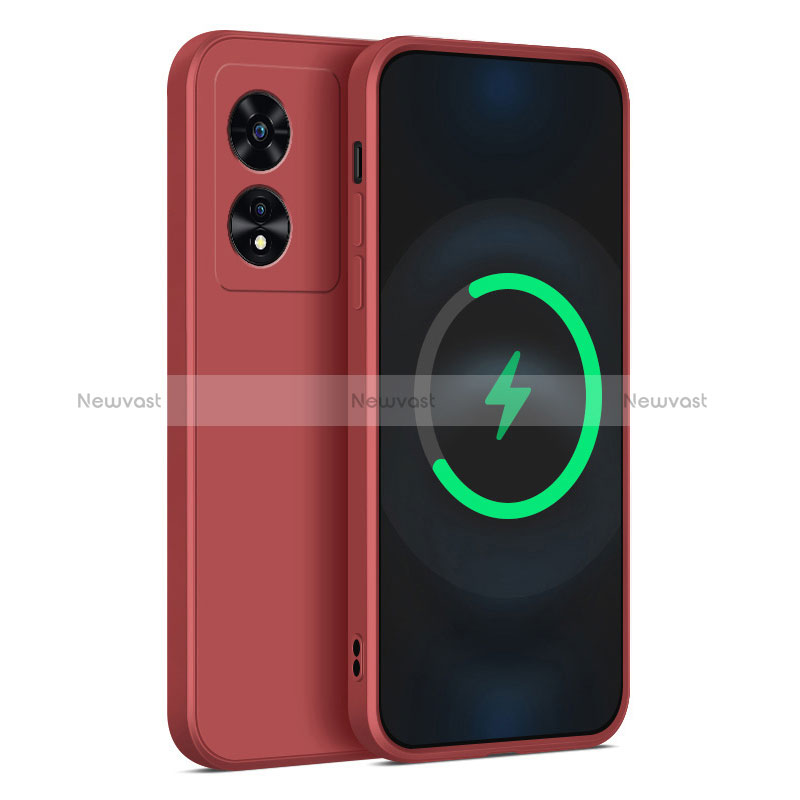 Ultra-thin Silicone Gel Soft Case 360 Degrees Cover for Oppo A1x 5G Red