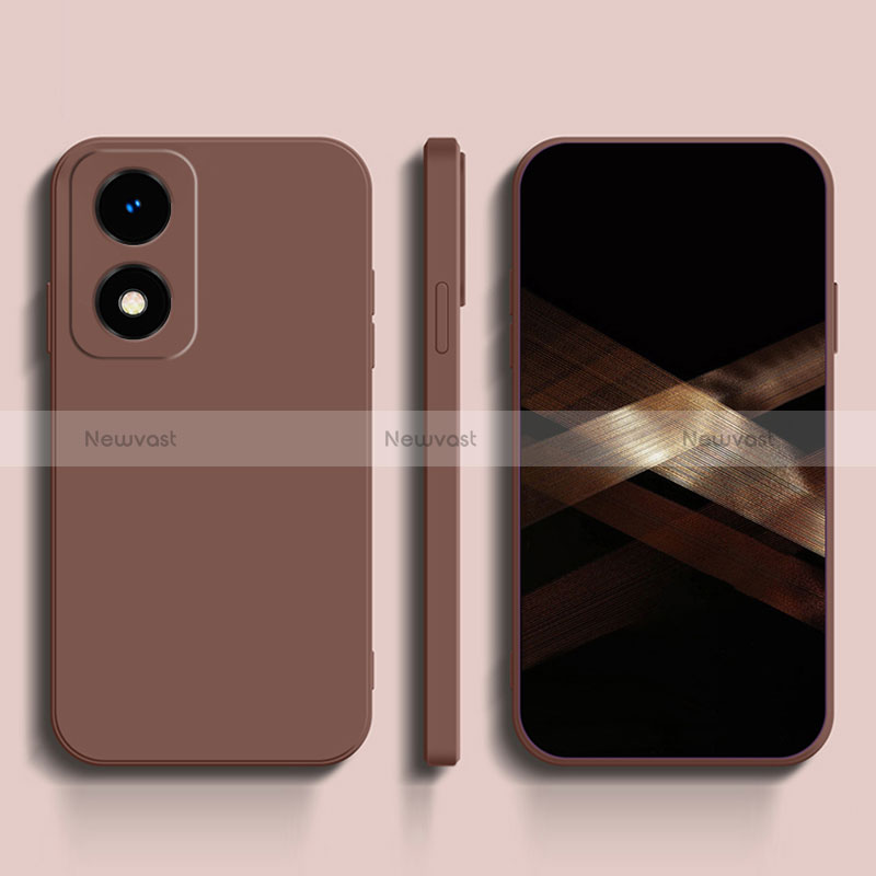 Ultra-thin Silicone Gel Soft Case 360 Degrees Cover for Oppo A2x 5G Brown