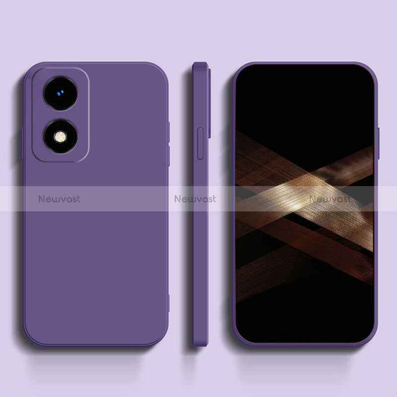 Ultra-thin Silicone Gel Soft Case 360 Degrees Cover for Oppo A2x 5G Purple