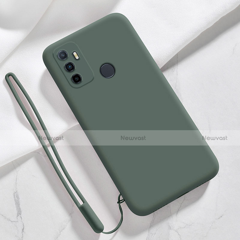 Ultra-thin Silicone Gel Soft Case 360 Degrees Cover for Oppo A32 Midnight Green