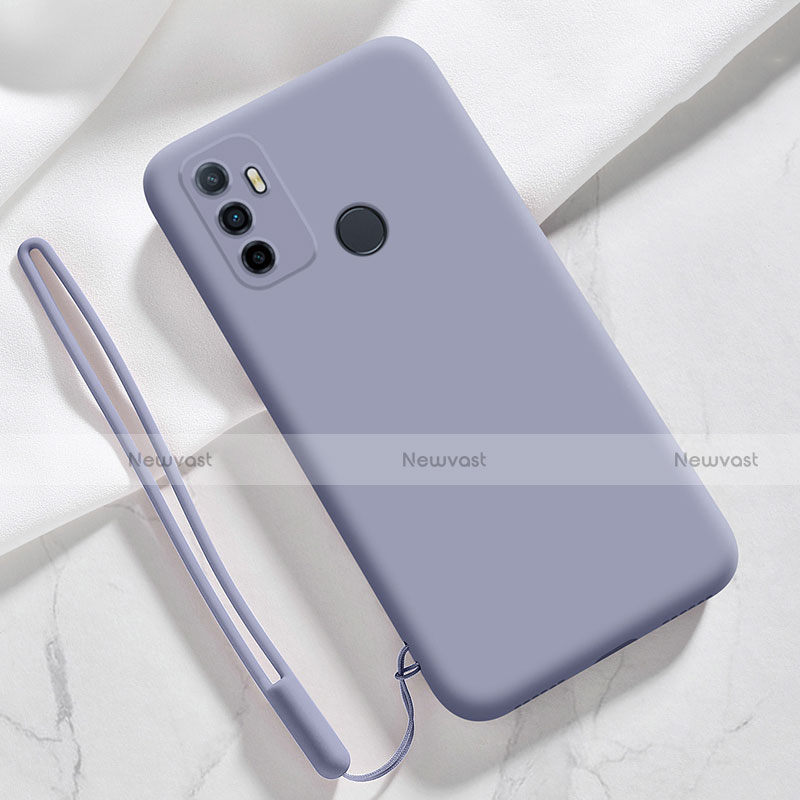 Ultra-thin Silicone Gel Soft Case 360 Degrees Cover for Oppo A33 Lavender Gray