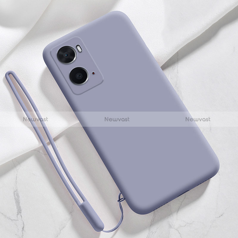 Ultra-thin Silicone Gel Soft Case 360 Degrees Cover for Oppo A36 Lavender Gray