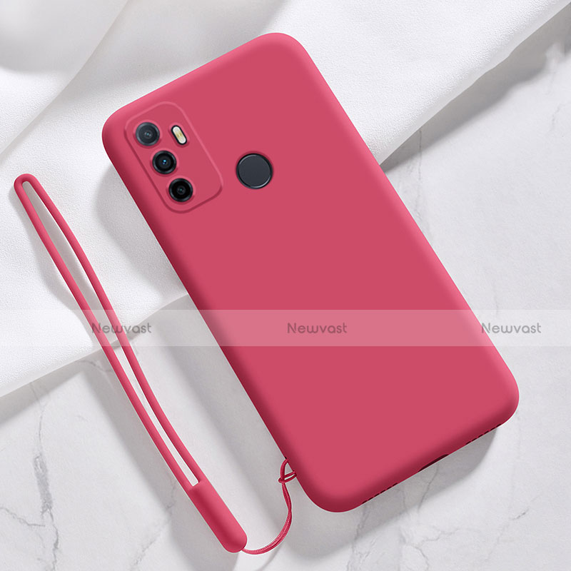 Ultra-thin Silicone Gel Soft Case 360 Degrees Cover for Oppo A53 Red Wine