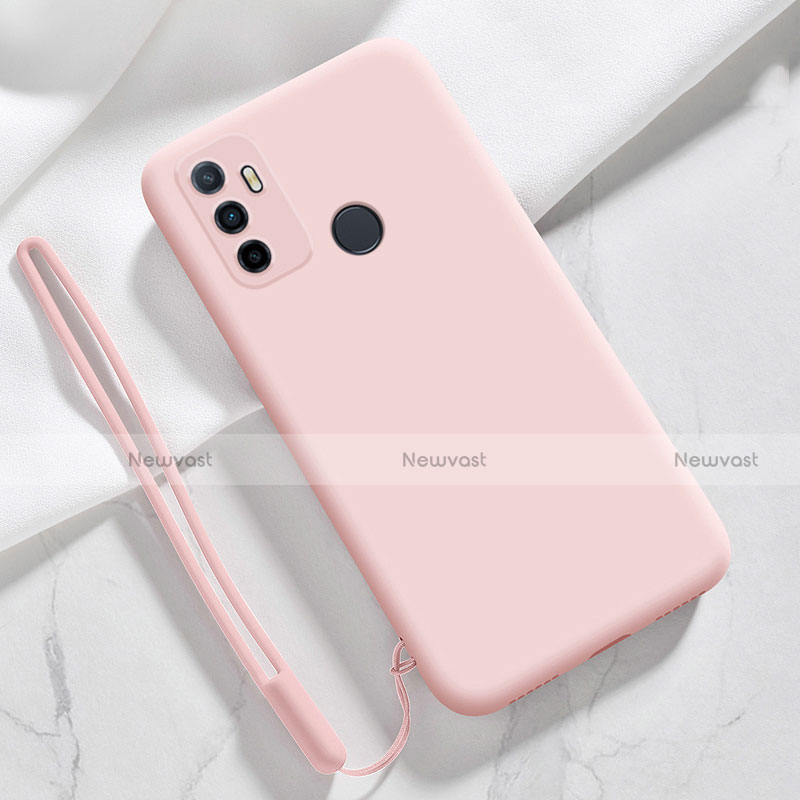 Ultra-thin Silicone Gel Soft Case 360 Degrees Cover for Oppo A53s Pink