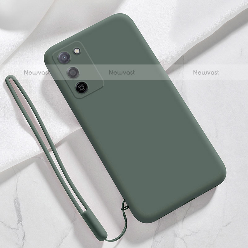 Ultra-thin Silicone Gel Soft Case 360 Degrees Cover for Oppo A55S 5G Midnight Green