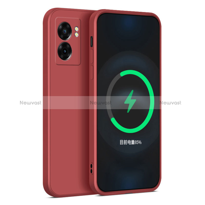 Ultra-thin Silicone Gel Soft Case 360 Degrees Cover for Oppo A57 5G Red