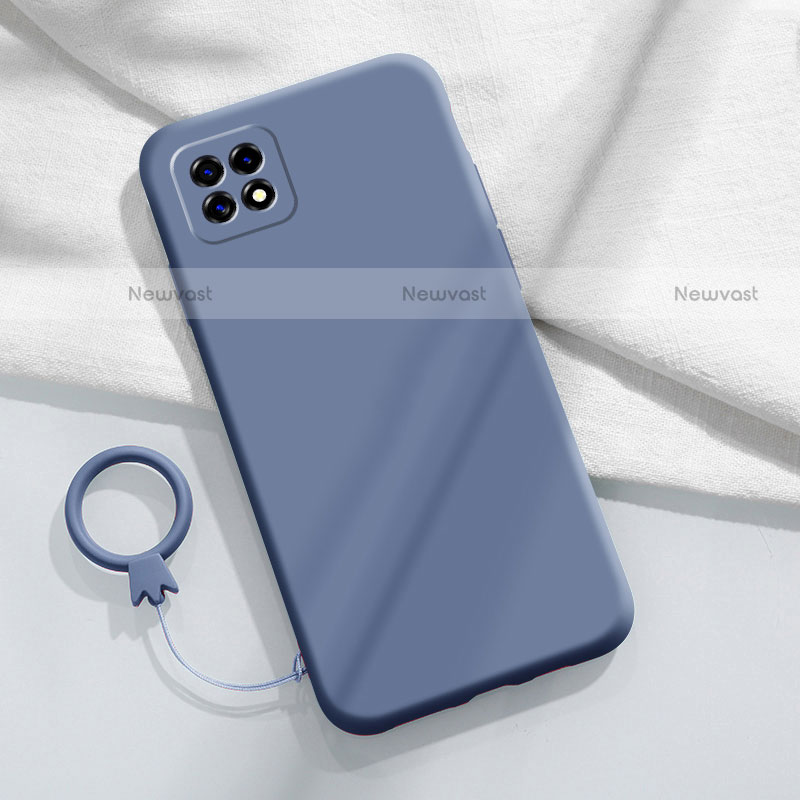 Ultra-thin Silicone Gel Soft Case 360 Degrees Cover for Oppo A72 5G Lavender Gray