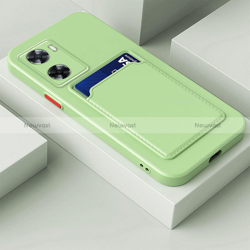 Ultra-thin Silicone Gel Soft Case 360 Degrees Cover for Oppo A77 4G Green