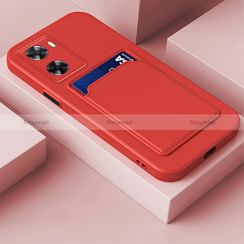 Ultra-thin Silicone Gel Soft Case 360 Degrees Cover for Oppo A77s Red