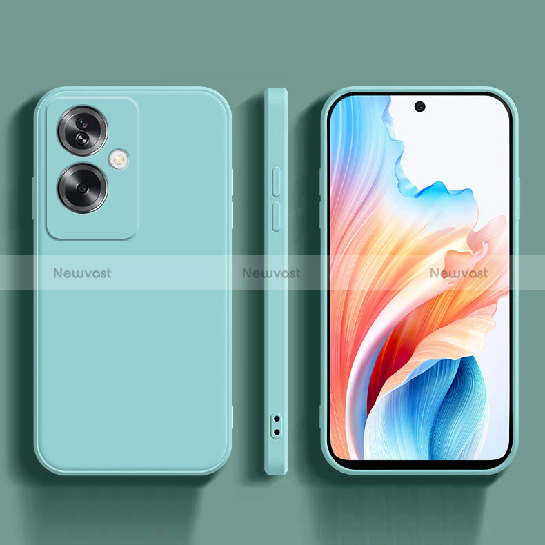 Ultra-thin Silicone Gel Soft Case 360 Degrees Cover for Oppo A79 5G Cyan