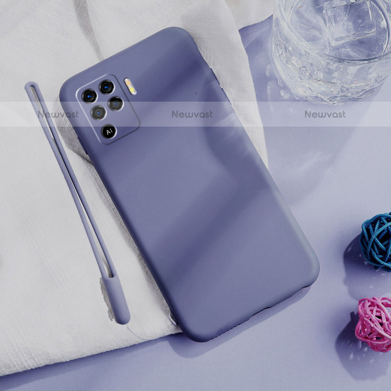 Ultra-thin Silicone Gel Soft Case 360 Degrees Cover for Oppo A94 4G Lavender Gray