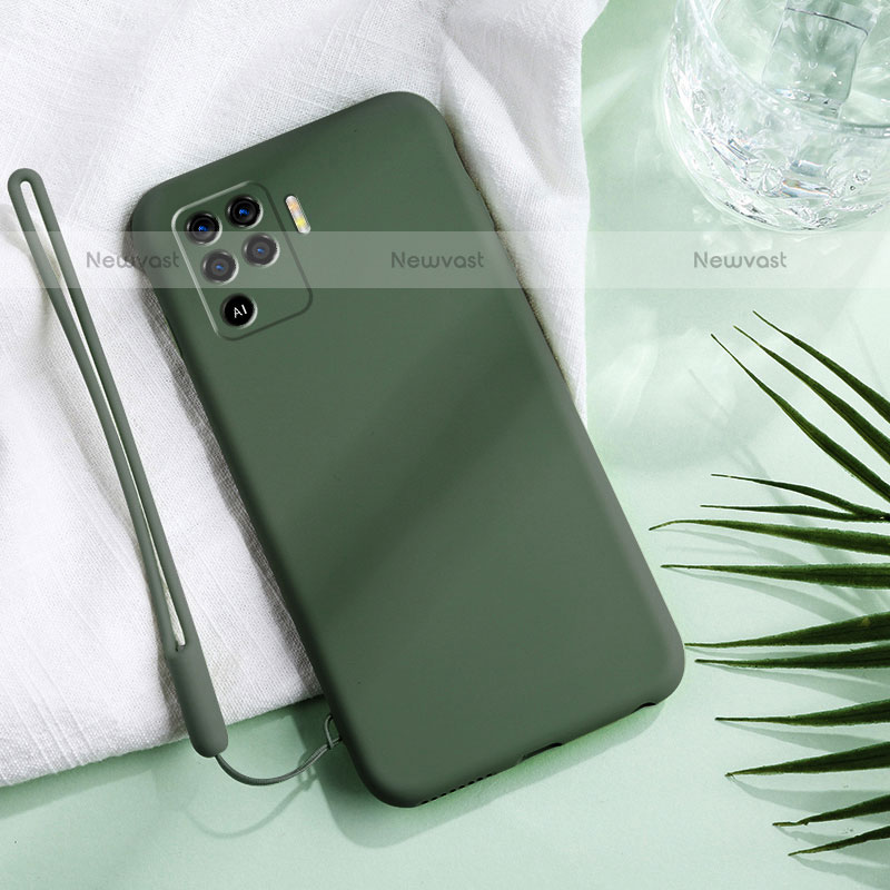 Ultra-thin Silicone Gel Soft Case 360 Degrees Cover for Oppo F19 Pro Midnight Green