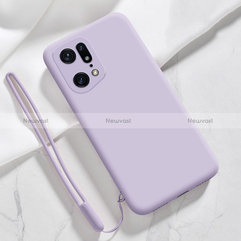 Ultra-thin Silicone Gel Soft Case 360 Degrees Cover for Oppo Find X5 5G Clove Purple