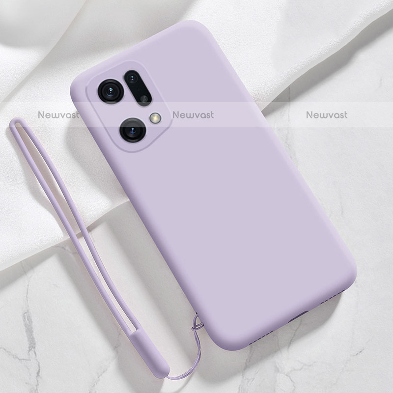 Ultra-thin Silicone Gel Soft Case 360 Degrees Cover for Oppo Find X5 Pro 5G Clove Purple