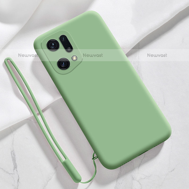 Ultra-thin Silicone Gel Soft Case 360 Degrees Cover for Oppo Find X5 Pro 5G Matcha Green