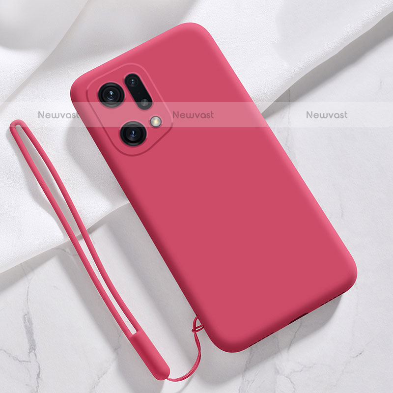 Ultra-thin Silicone Gel Soft Case 360 Degrees Cover for Oppo Find X5 Pro 5G Red