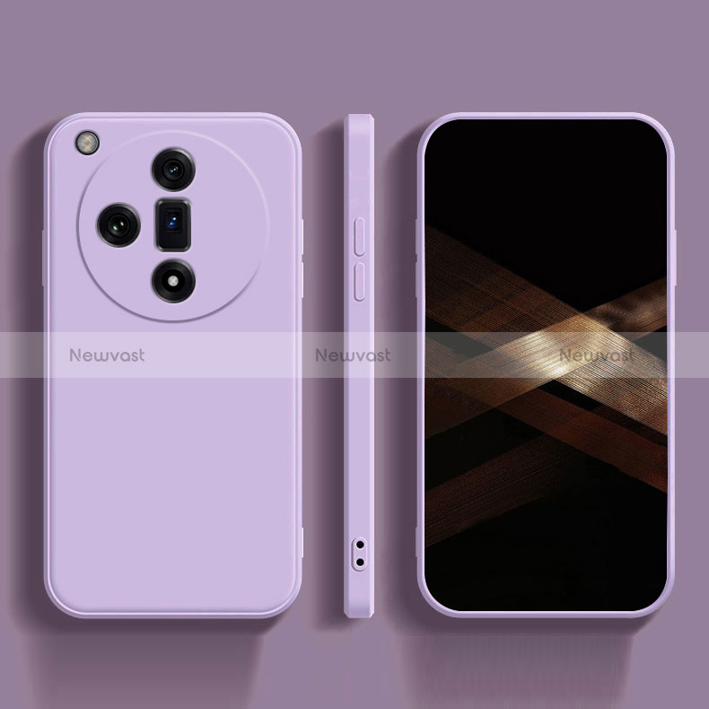 Ultra-thin Silicone Gel Soft Case 360 Degrees Cover for Oppo Find X7 5G Clove Purple