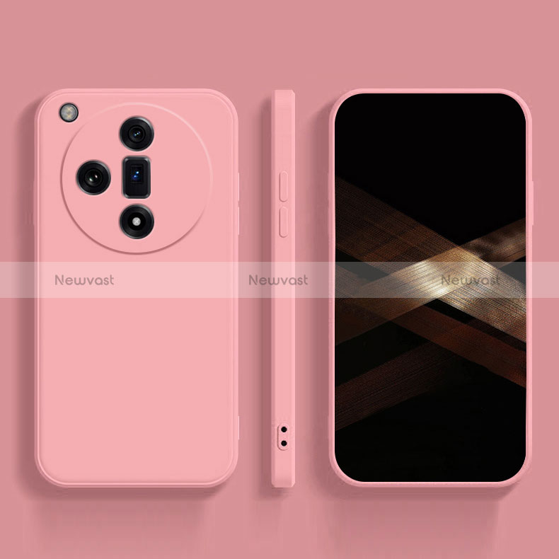 Ultra-thin Silicone Gel Soft Case 360 Degrees Cover for Oppo Find X7 5G Pink