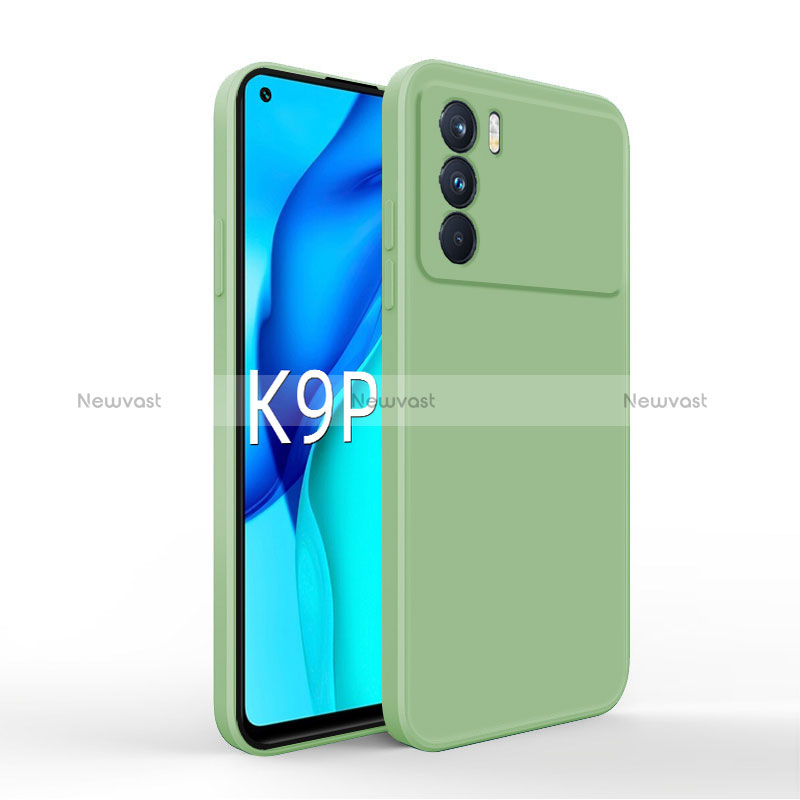 Ultra-thin Silicone Gel Soft Case 360 Degrees Cover for Oppo K9 Pro 5G Matcha Green